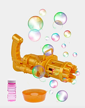 Мыльные пузыри, пистолет 20 см. Bubble Machine, Электрический пистолет, золотистый