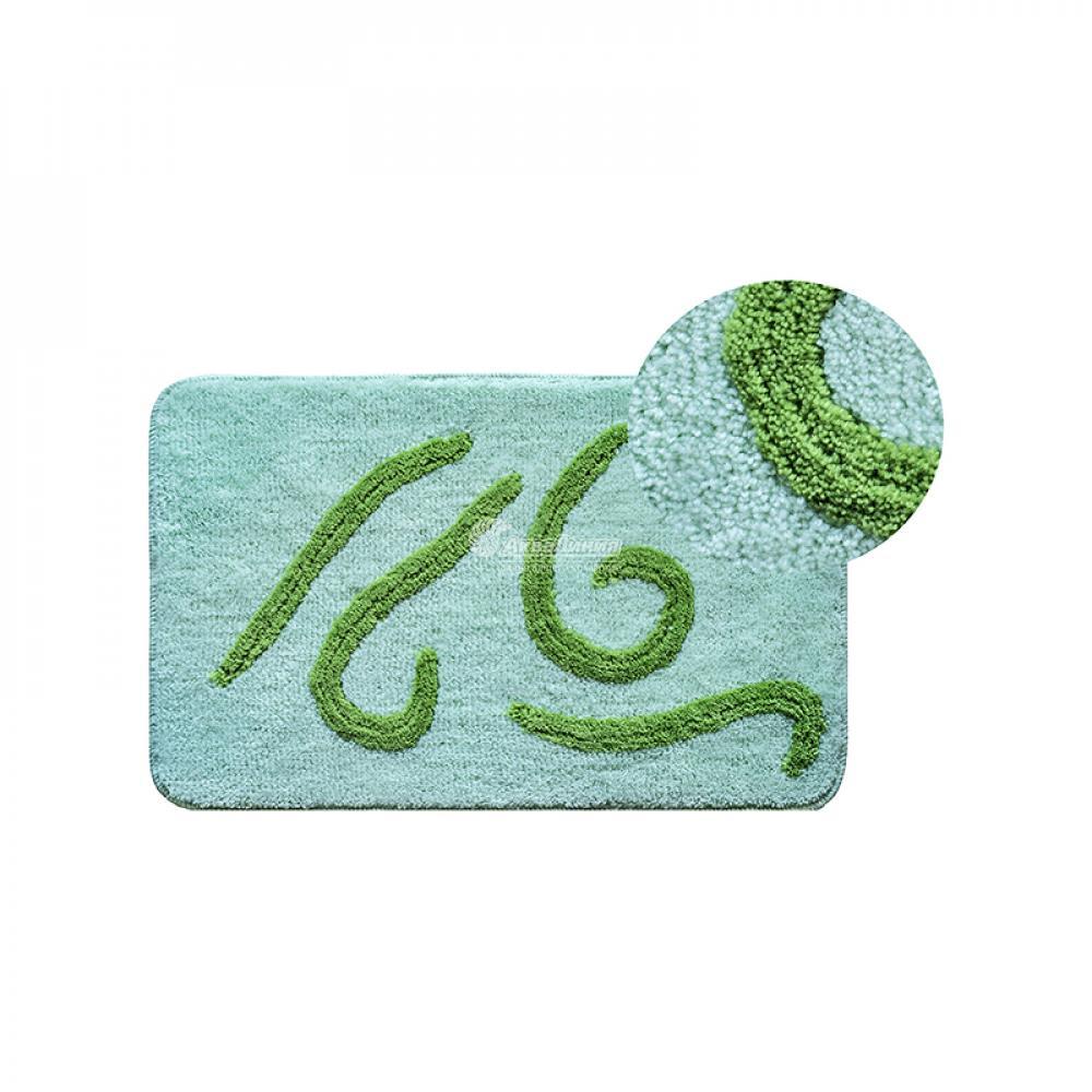 Коврик для ванной, зеленый/узоры 40*60 (125) (Аквалиния, Россия), фото 1