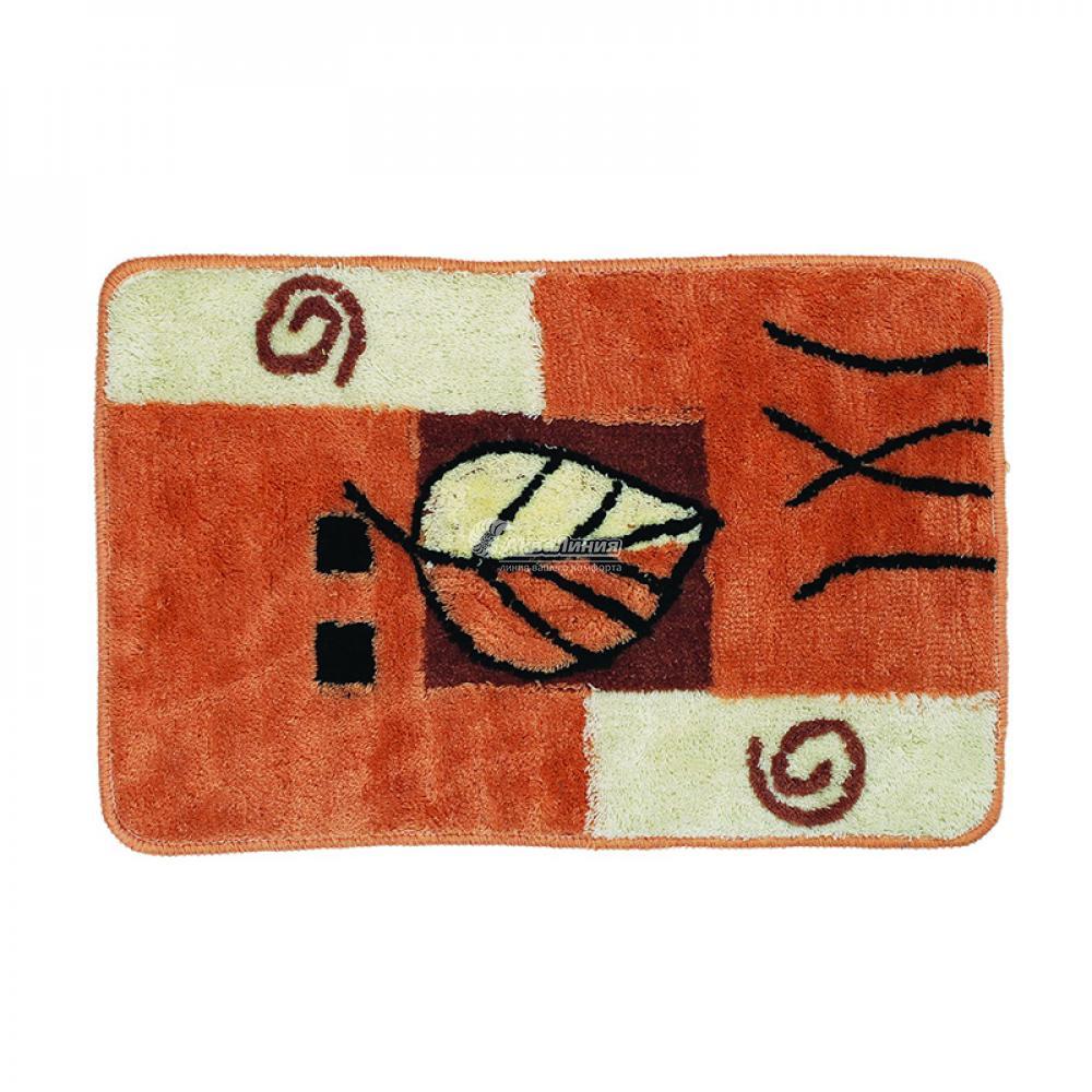 Коврик для ванной, коричневый/лист 40*60 (77) (Аквалиния, Россия), фото 1