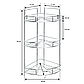 Полка хромированная 3-ная угловая Т084 (Аквалиния, Россия), фото 2