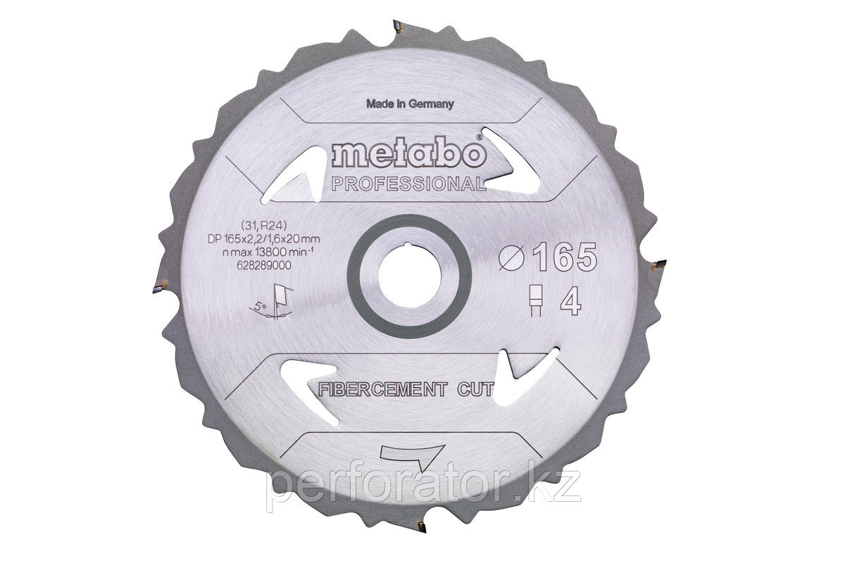 METABO Оснастка для дисковых пил Пильное полотно «fibercement cut — professional», 190×30 Z4 DFZ 5°