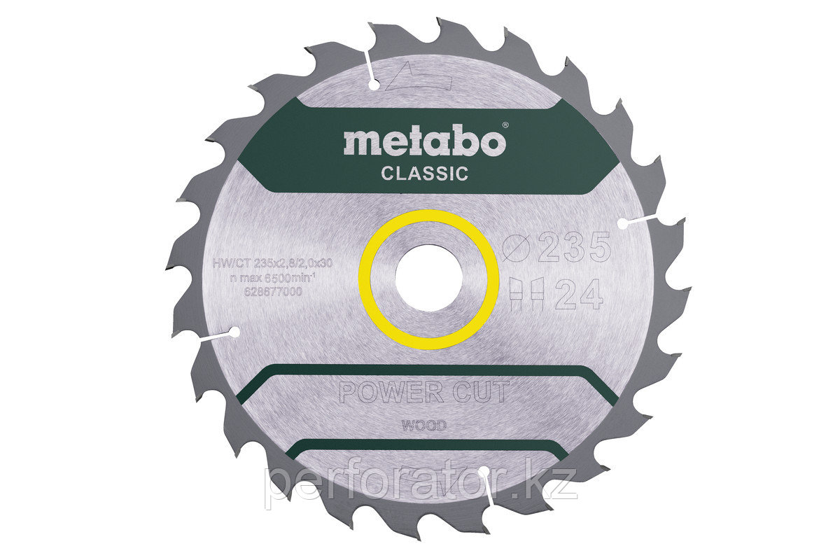 METABO Оснастка для дисковых пил Пильное полотно «power cut wood — classic», 235×30 Z24 WZ 18° /B (628678000)