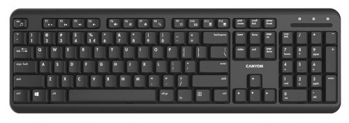 Клавиатура Canyon Wireless keyboard with Silent switches ,105 keys,black, RU layout