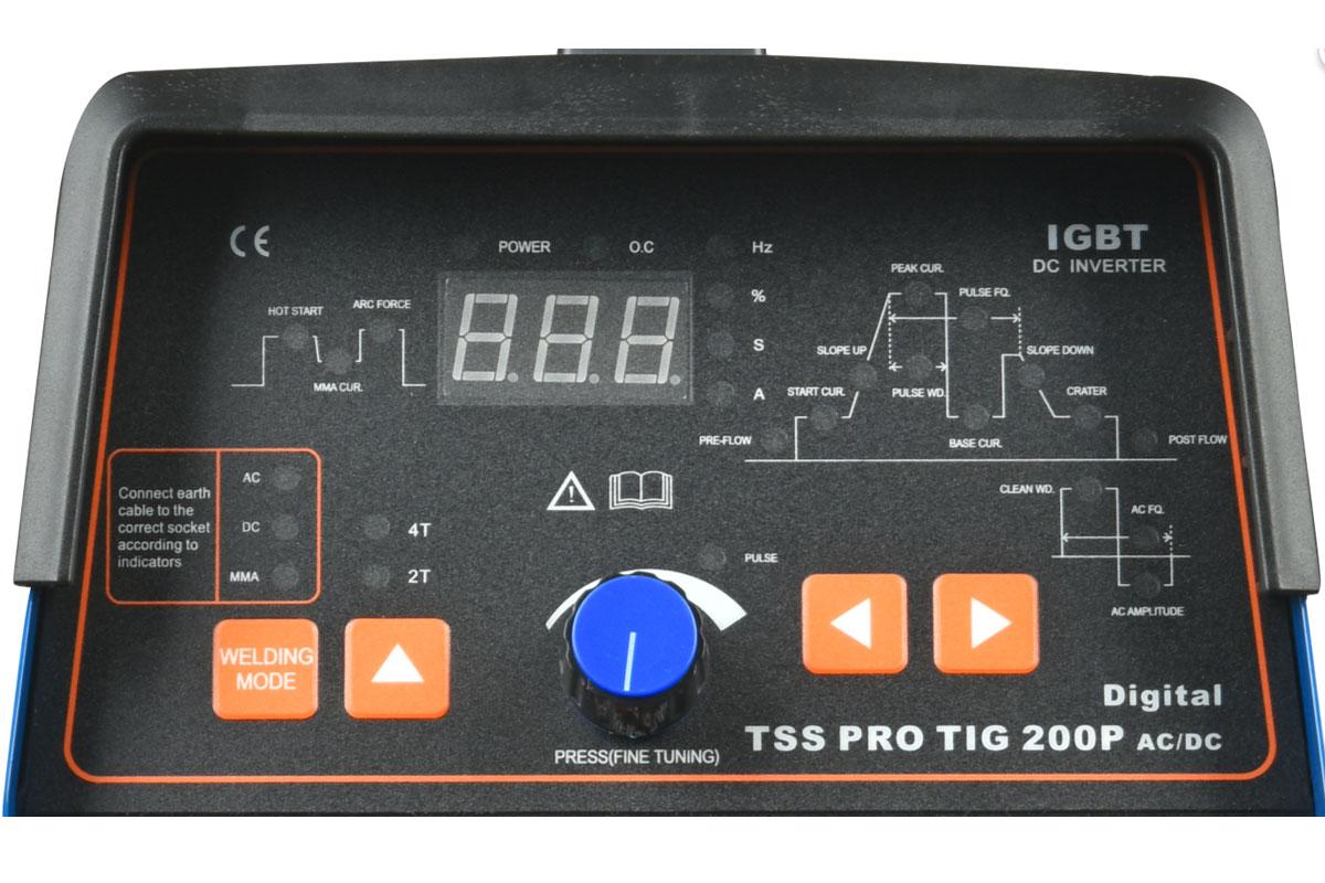 Аппарат TIG сварки алюминия TSS PRO TIG/MMA 200P AC/DC Digital - фото 4 - id-p94455751