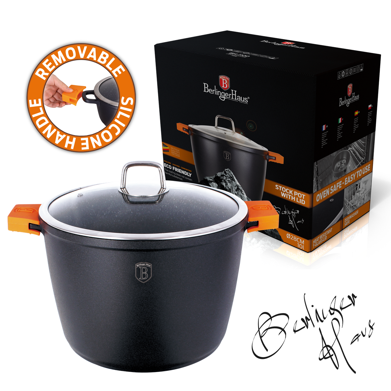 Кастрюля 10 л, Ø 28 см "Granit Diamond Line" (Berlinger Haus, Венгрия), фото 1