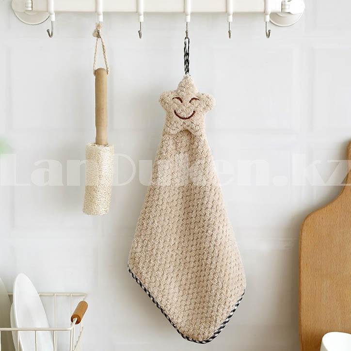 Кухонное полотенце универсальная ultra абсорбирующие хлопковые 30х30 см с звездочкой серое