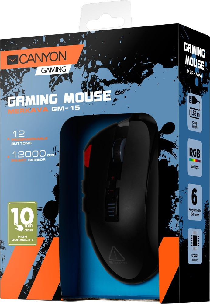 Мышь CANYON,Gaming Mouse with 12 programmable buttons, Sunplus 6662 optical sensor, 6 levels of DPI - фото 4 - id-p94437249