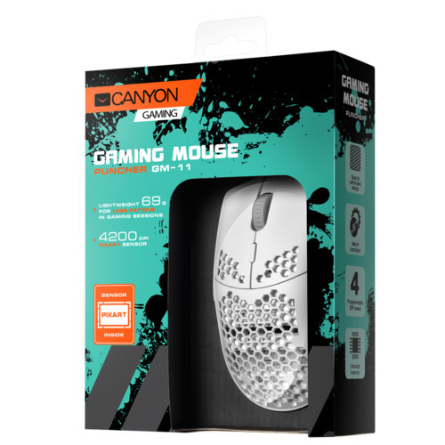 Мышь CANYON,Gaming Mouse with 7 programmable buttons, Pixart 3519 optical sensor, 4 levels of DPI - фото 4 - id-p94437248