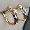 Золотые серьги с бриллиантами 0.37Ct SI1/I, VG-Cut, фото 7