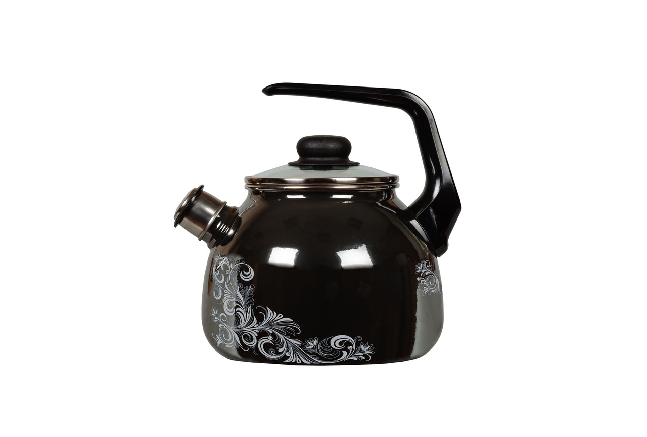 Чайник со свистком 3л "Iseberg" мокр. асф. (Сталь Эмаль, Россия), фото 1