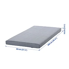 Матрас пенополиуретановый ОГОТНЕС жесткий/голубой 80x200 см ИКЕА, IKEA, фото 3