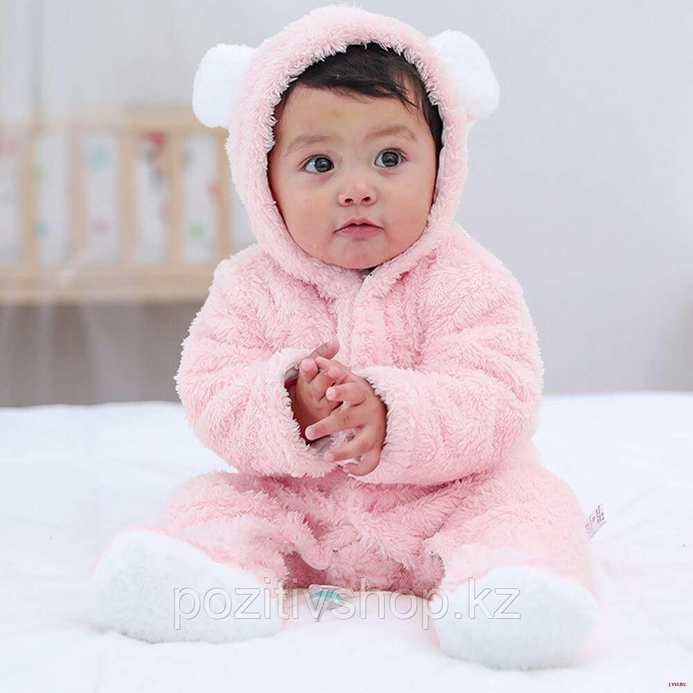 Детский плюшевый комбинезон Мишка для новорожденных розовый (id 94481460)
