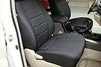 Чехлы на сиденья автомобиля Toyota Land Cruiser Prado J120, 2002-2009, левый руль, жаккард черный/ темно-серый