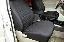 Чехлы на сиденья автомобиля Toyota Land Cruiser Prado J120, 2002-2009, левый руль, жаккард черный/ темно-серый