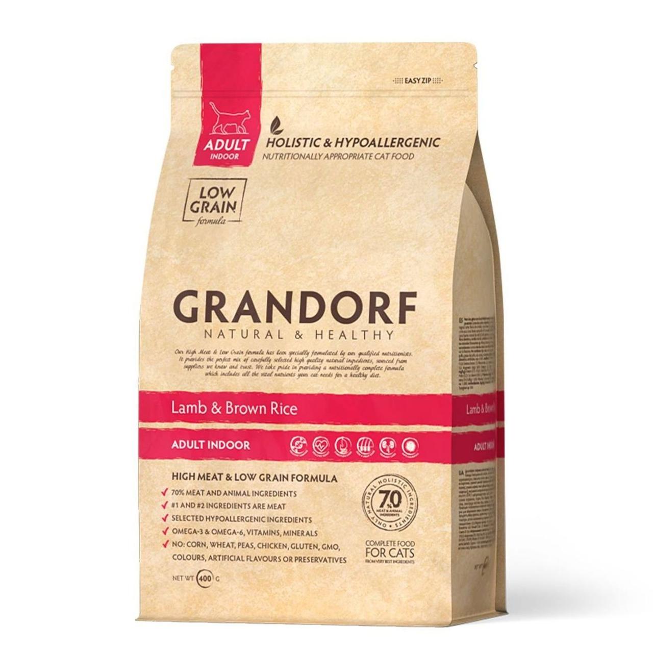 Grandorf Indoor Сухой корм для кошек, Ягненок, 400 гр
