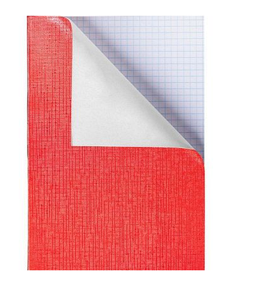Тетрадь "Hatber", 96л, А4, клетка, обложка бумвинил, на скобе, серия "Metallic - Красная", фото 2