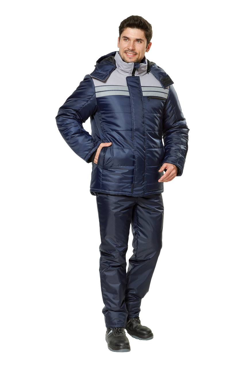 Куртка рабочая мужская зимняя "Эребус" цвет темно-синий/серый
