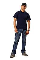 Рубашка мужская "Поло" короткий рукав цвет темно-синий