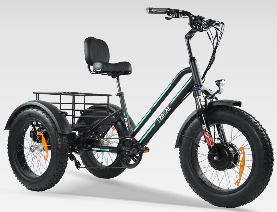 Электровелосипед Fat Bike, трехколесный 48v 500w (max 1000w), аккум. Li-ion 48v 13A/H. Колеса 20*4".
