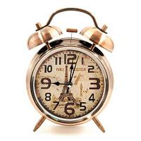 Часы-будильник с подсветкой в винтажном стиле «Double Bell» (Бронзовый)