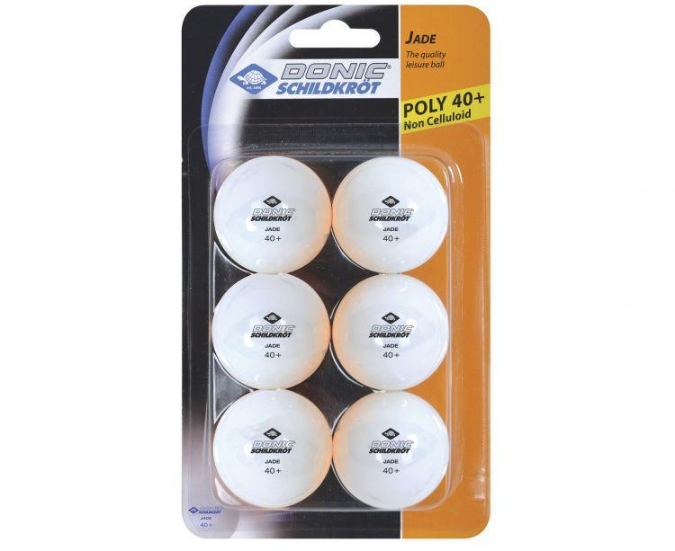 Мячики для настольного тенниса DONIC JADE 40+, 6 штук, белый