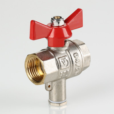 Кран шаровый для подключения датчика температуры 1/2" VALTEC с ...