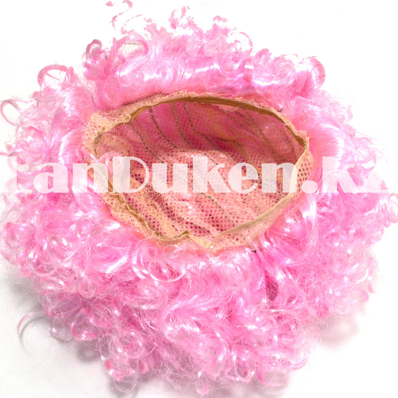 Парик афро карнавальный маленький розовый - фото 2 - id-p94534049