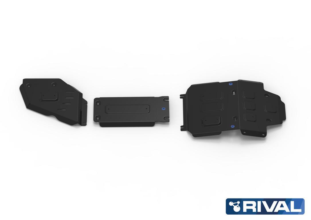 Комплект защит радиатора + картер + КПП + РК, Сталь, Toyota Land Cruiser 300, V-3.5; 4.0