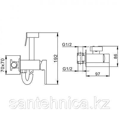 Смеситель гигиенический черный FRAP F7506-6 - фото 3 - id-p94537528