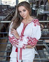 Вышиванка женская Житнє поле , лён белый