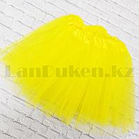 Юбка пачка детская для танцев 30 см желтая