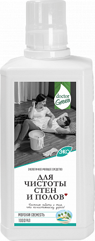 Dr.Green- Средство для мытья полов и стен "Для чистоты стен и полов" 1000 мл в ассортименте