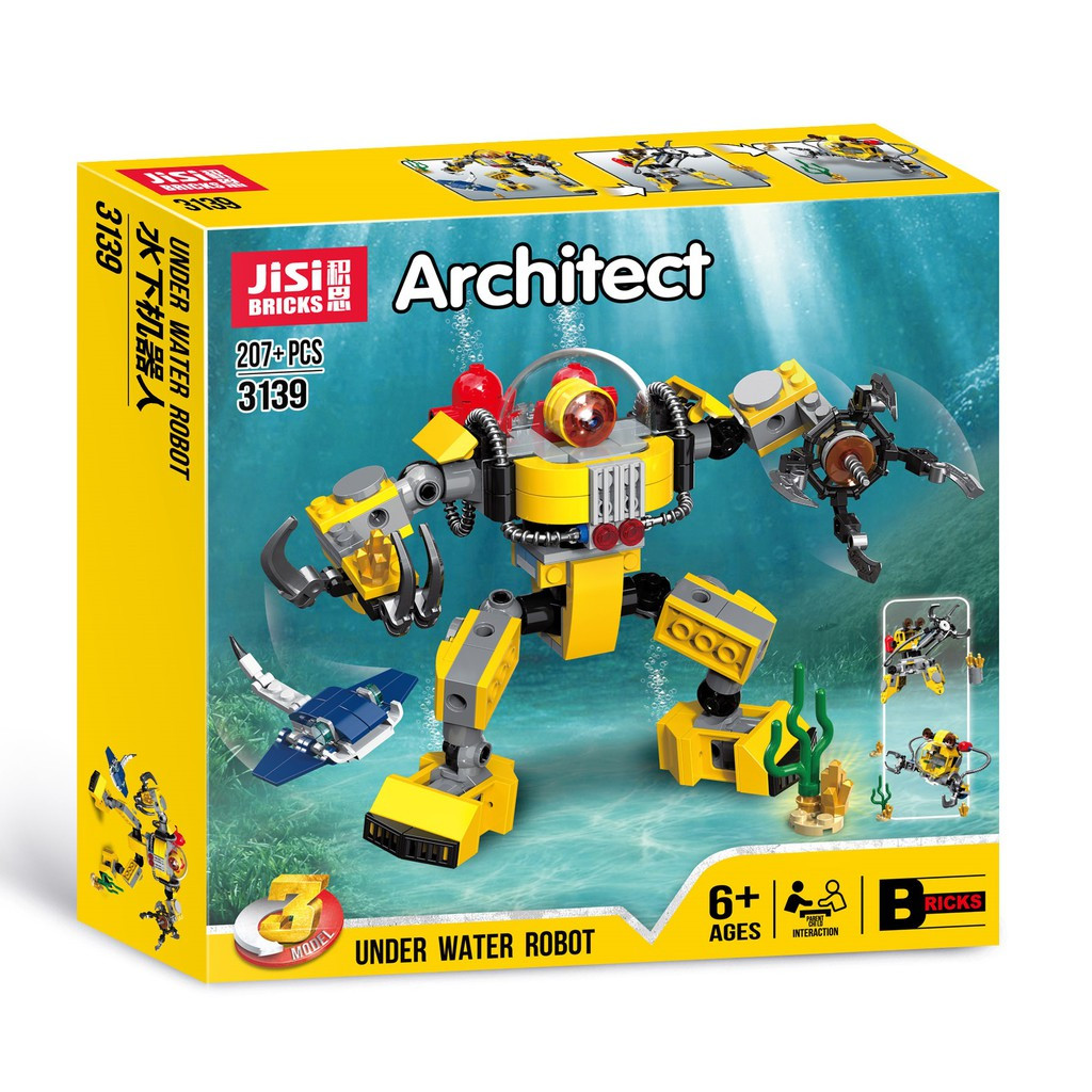 Jisi Bricks 3139 Конструктор Подводный робот, 207 дет. (Аналог LEGO)