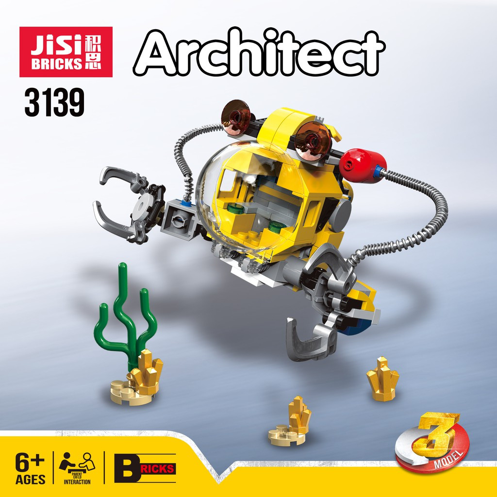 Jisi Bricks 3139 Конструктор Подводный робот, 207 дет. - фото 3 - id-p94535475