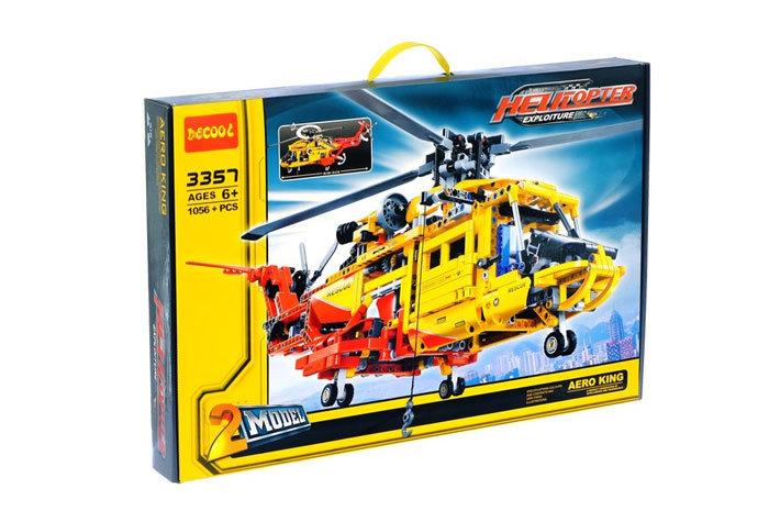 Jisi Bricks 3357 Конструктор Вертолёт Спасателей, 1056 дет. (Аналог LEGO)