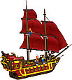 Конструктор QL1805 Пиратский Корабль на аллых парусах, 1436 дет. (Аналог LEGO), фото 4