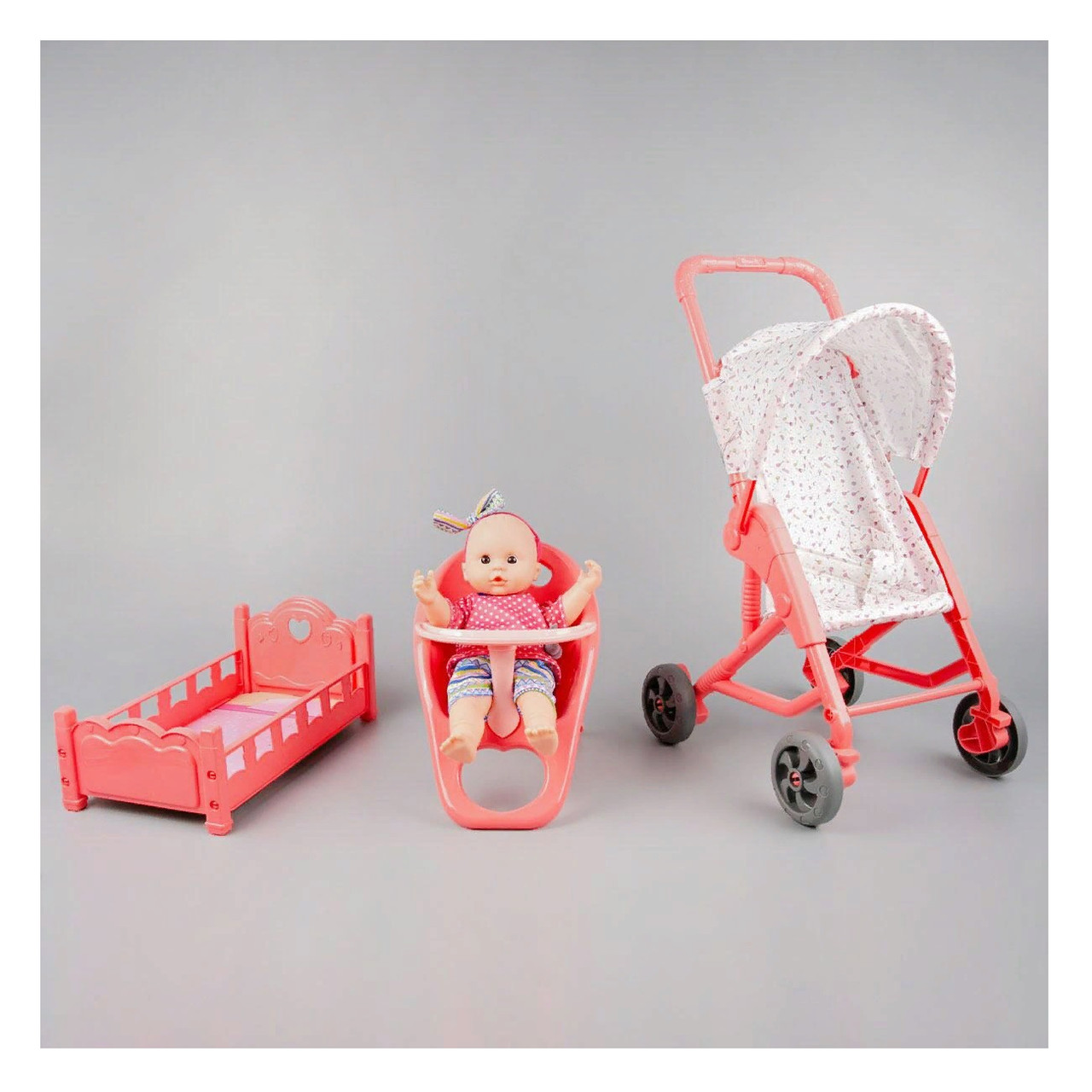 Игровой набор Baby пупс с коляской, кроваткой и аксессуарами 1212404