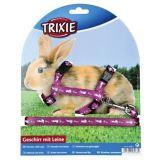 Trixie Шлейка с поводком для кролика, 10 мм/1,20 м, нейлон с рисунком