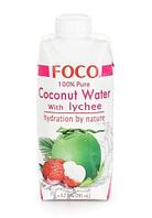 FOCO Вода кокосовая с соком личи, 0,33 л