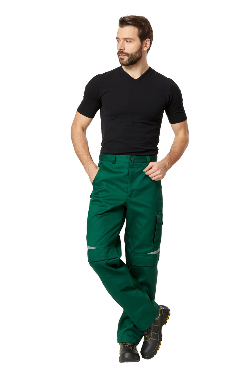 Брюки рабочие мужские летние "Алатау" цвет зеленый/черный - фото 1 - id-p94514978