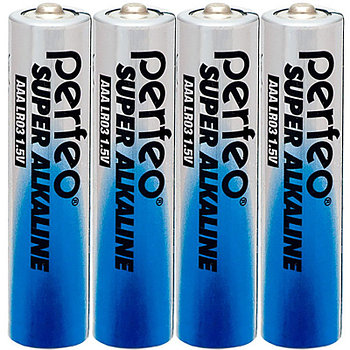 Батарейка алкалиновая Perfeo Super Alkaline, AАA, LR03-SH4, 1.5В, плёнка, цена за 1 шт.