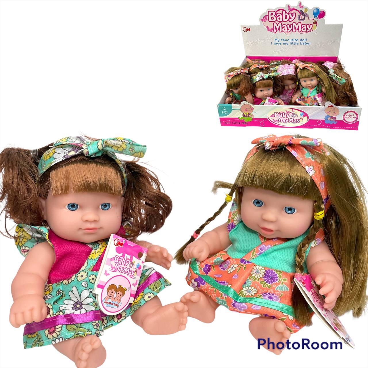 565-F Кукла Baby May May в платье с косичкой из 12 шт (качественная), цена за 1шт 19*11см
