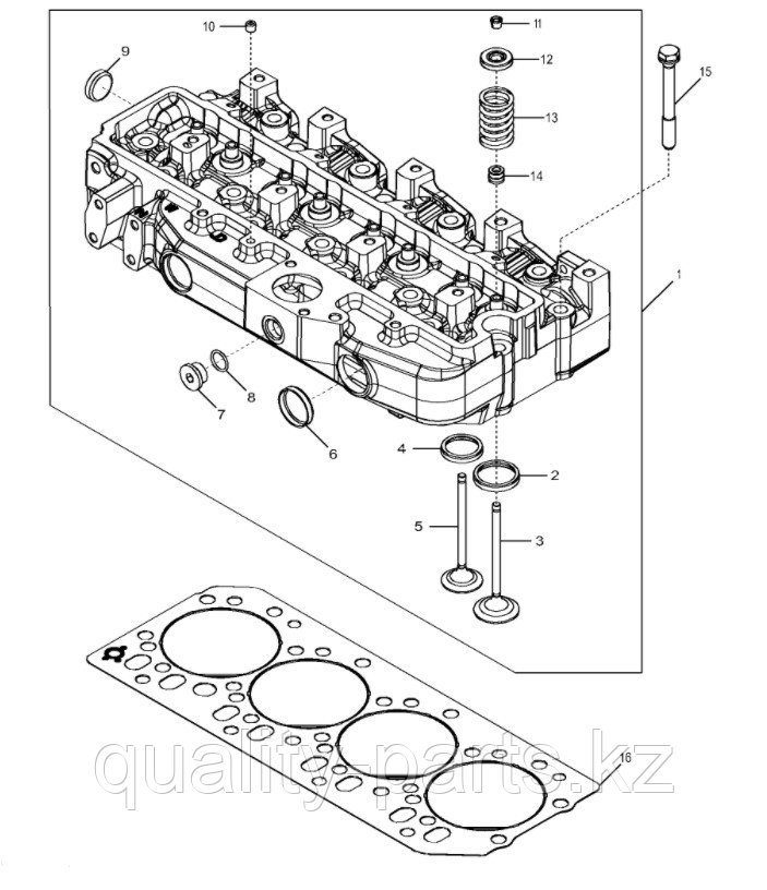 Головка блока в сборе на экскаватор-погрузчик Hidromek 102B (с двигателем Perkins)