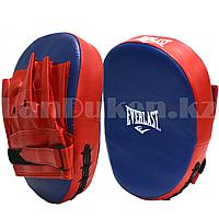 Лапа-перчатка для бокса вогнутая Everlast красная с синей перчаткой