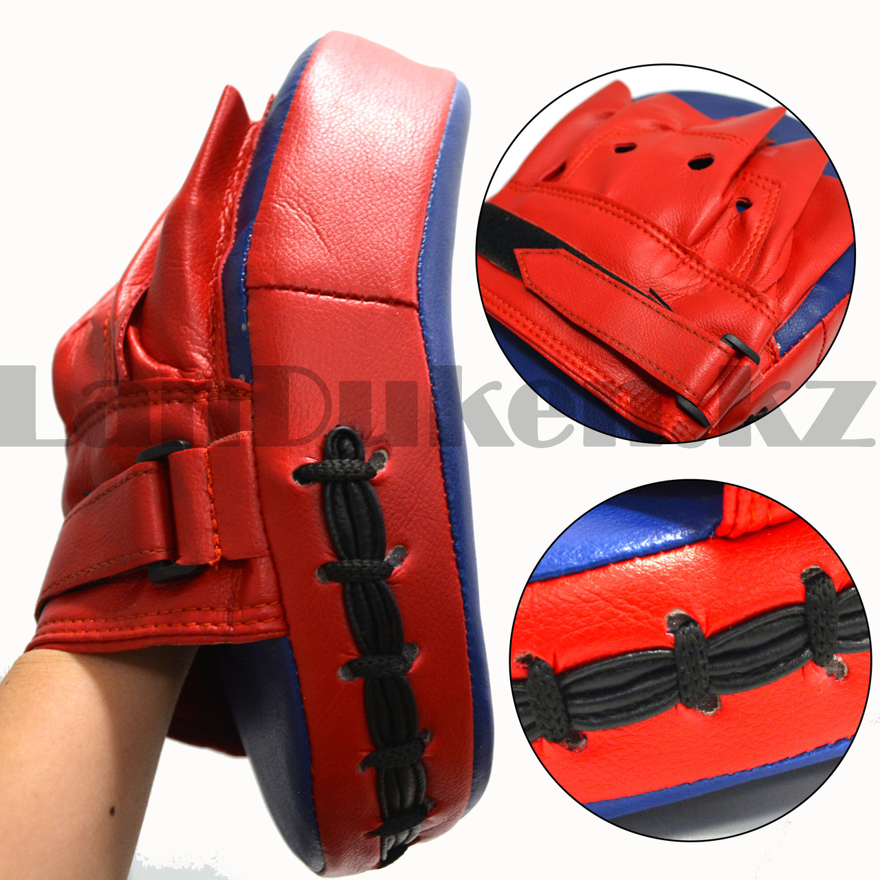 Лапа-перчатка для бокса вогнутая Everlast красная с синей перчаткой - фото 7 - id-p94567540