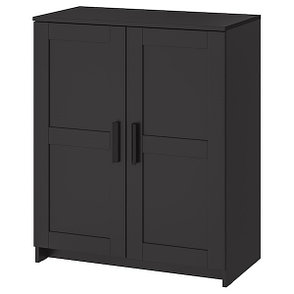 BRIMNES БРИМНЭС Шкаф с дверями, черный, 78x95 см, фото 2
