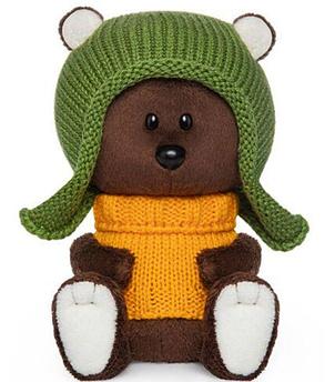 Мягкая игрушка Медведь Федот в шапочке и свитере
