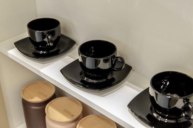 Набор чайных пар 6 персон Quadrato черный E8848 (LUMINARC, Франция), фото 1