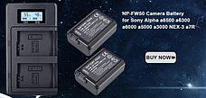USB двойное зарядное устройство с дисплеем для аккумулятора Sony NP-FW50, фото 3