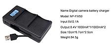 USB двойное зарядное устройство с дисплеем для аккумулятора Sony NP-FW50, фото 2